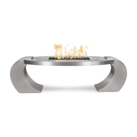 The Outdoor Plus 68 Round Frisco Fire Table - Powder Coated Metal - Silver Vein - Natural Gas OPT-FRSPC68-SLV-NG